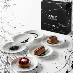 ARTY CREATION BLANC Coffret 6 assiettes à dessert 20 cm