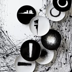 ARTY CREATION NOIR Coffret 6 assiettes à dessert 20 cm