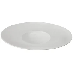 BOREAL BLANC Assiette gourmet ovale petit bassin 30 x 26 cm