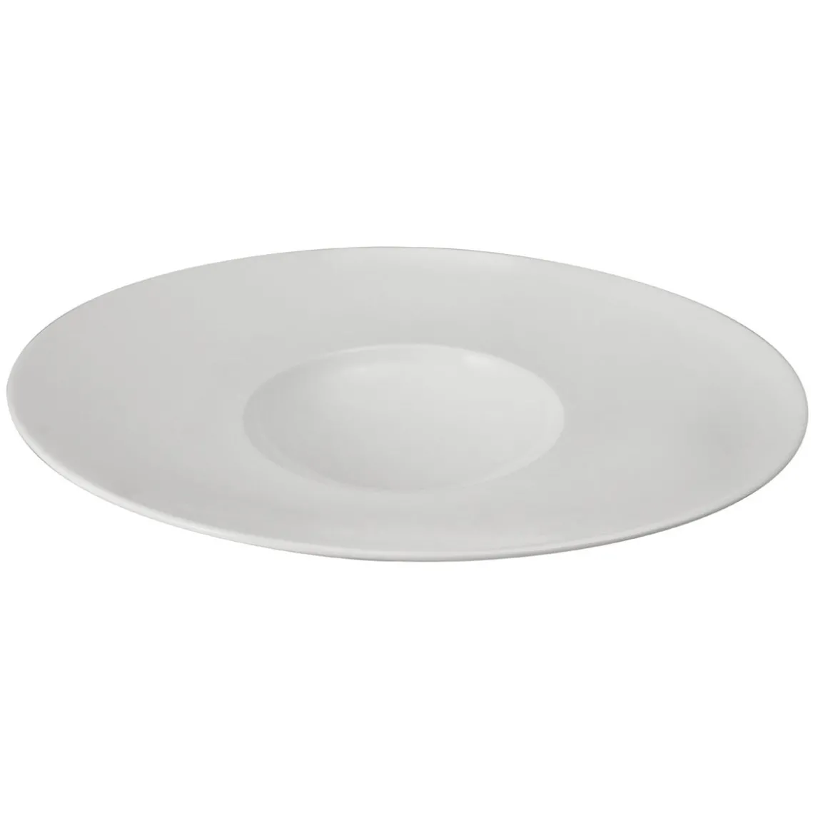 BOREAL BLANC Assiette gourmet ovale petit bassin 30 x 26 cm