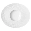 BOREAL SATIN BLANC Assiette gourmet ovale petit bassin 30 x 26 cm