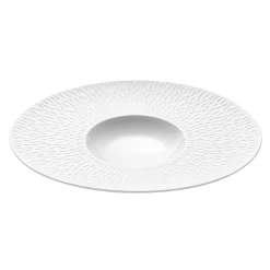 BOREAL SATIN BLANC Assiette gourmet ovale petit bassin 30 x 26 cm