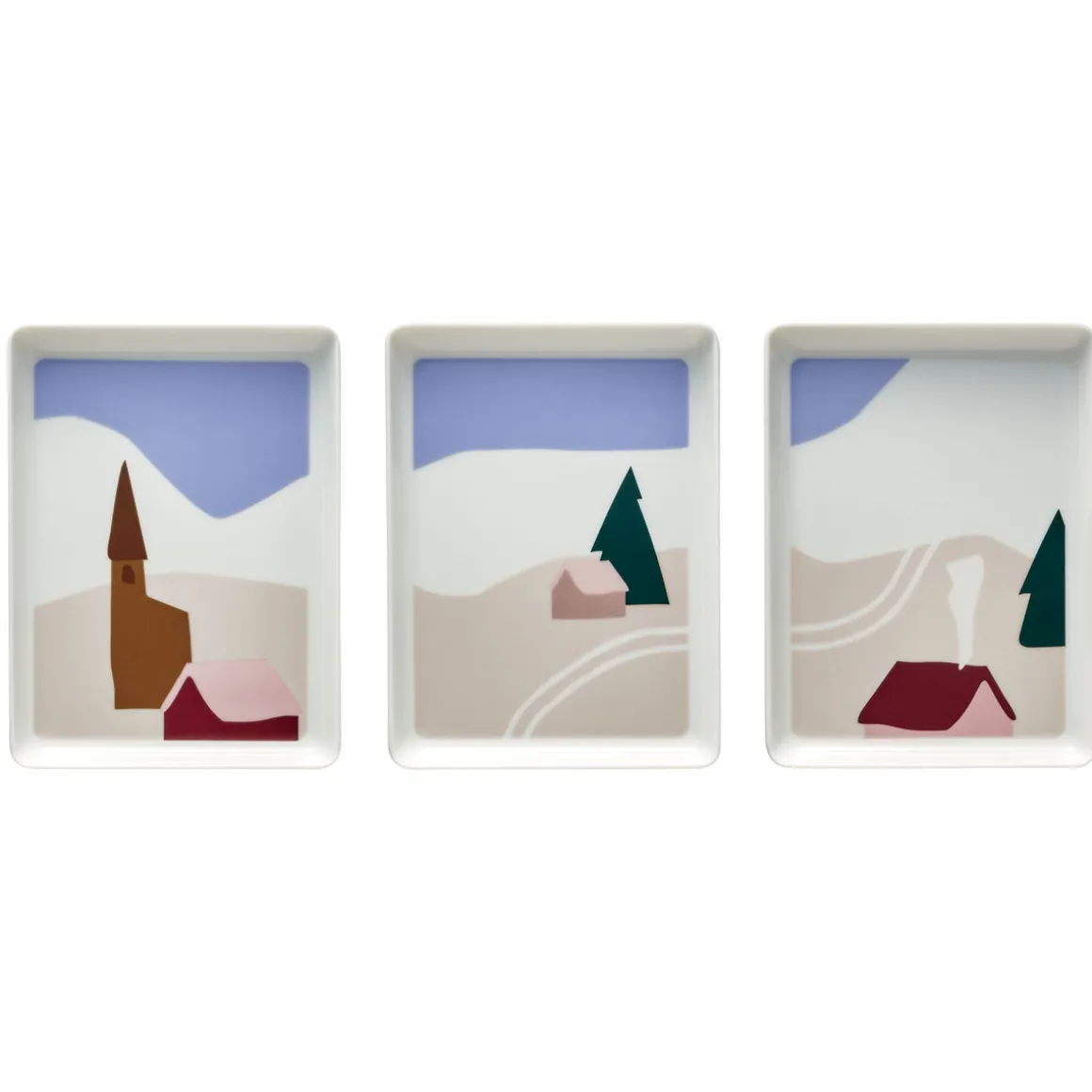 DESTINATION MONTAGNE Coffret 3 mini plats 16 x 12 cm