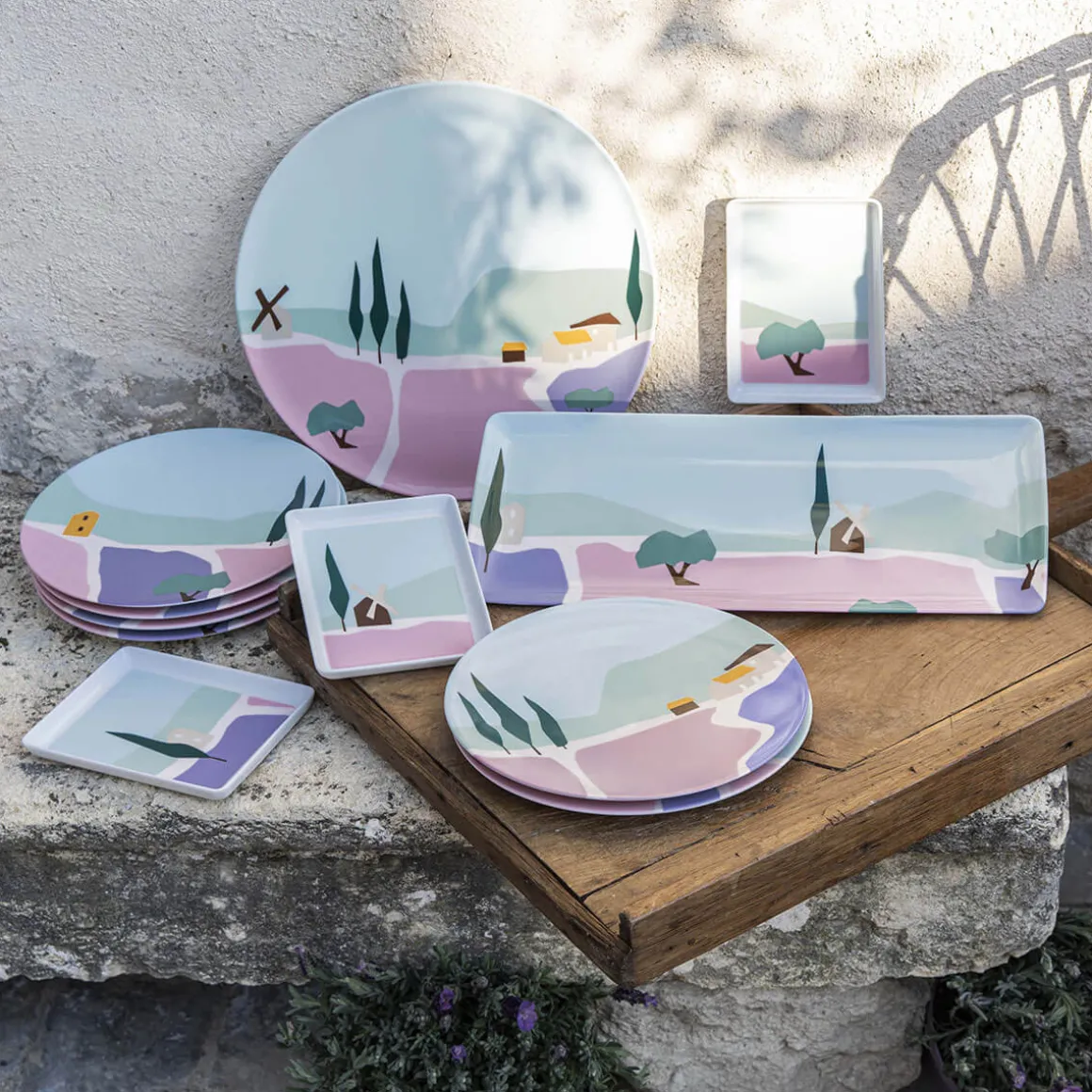 DESTINATION SUD Coffret 6 assiettes à dessert 23 cm