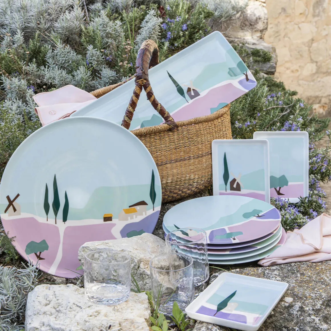 DESTINATION SUD Coffret 6 assiettes à dessert 23 cm