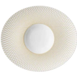 GRAPHIQUE CLASSIQUE DORE Assiette gourmet ovale 32cm x 27cm