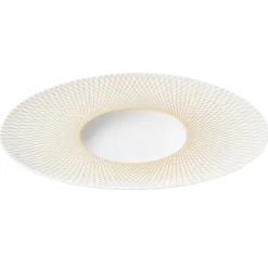 GRAPHIQUE CLASSIQUE DORE Assiette gourmet ovale 32cm x 27cm