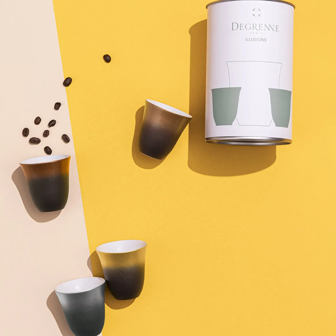 ILLUSIONS MULTICOLORE Coffret 4 tasses à moka 7 cl