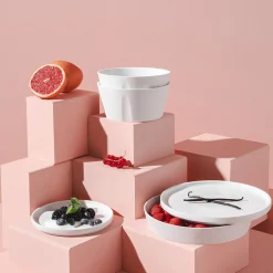 LA VAISSELLE DE L'ECONOME BLANCHE Coffret bol droit et assiette 24 cm