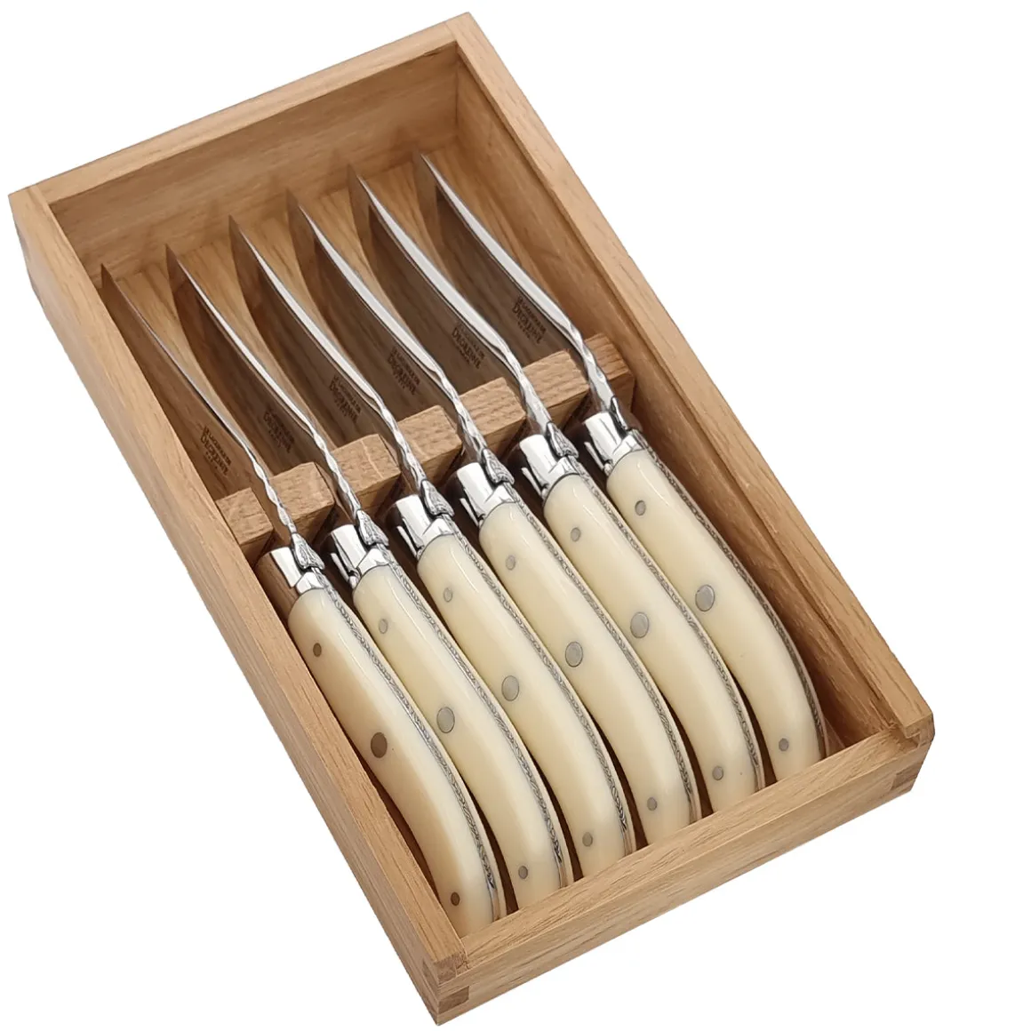 LAGUIOLE TABLE Coffret 6 couteaux à steak corne ivoirine
