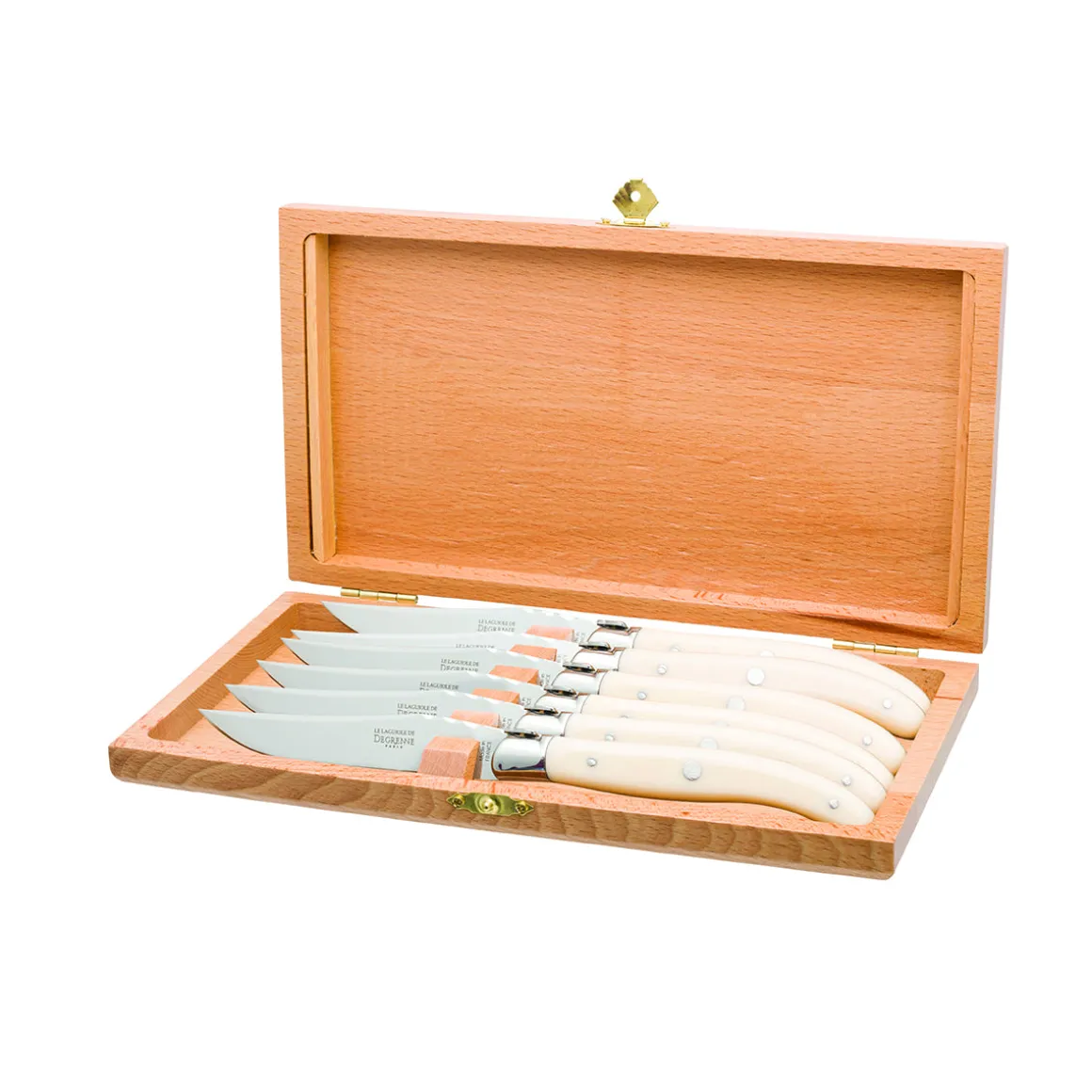 LAGUIOLE TABLE Coffret 6 couteaux à steak corne ivoirine