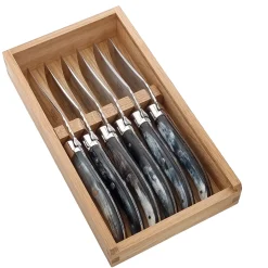 LAGUIOLE TABLE Coffret 6 couteaux à steak corne noire