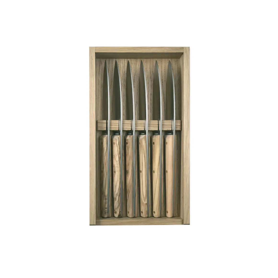 MIRAGE LES ESSENCES Coffret 6 couteaux à steak manche olivier