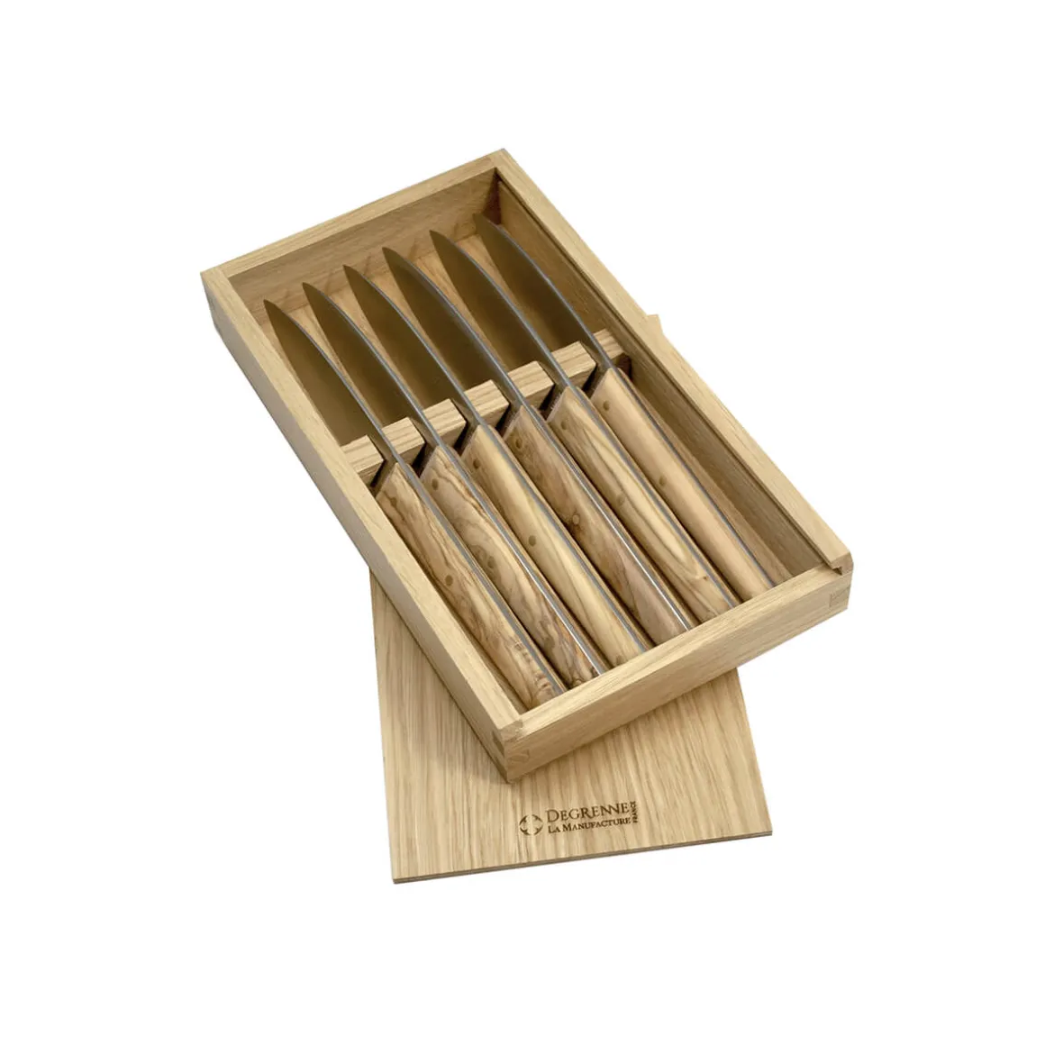 MIRAGE LES ESSENCES Coffret 6 couteaux à steak manche olivier