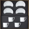 NEWPORT BLANC Coffret 4 tasses avec soucoupes à café/expresso