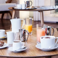 NEWPORT BLANC Coffret 4 tasses avec soucoupes à café/expresso