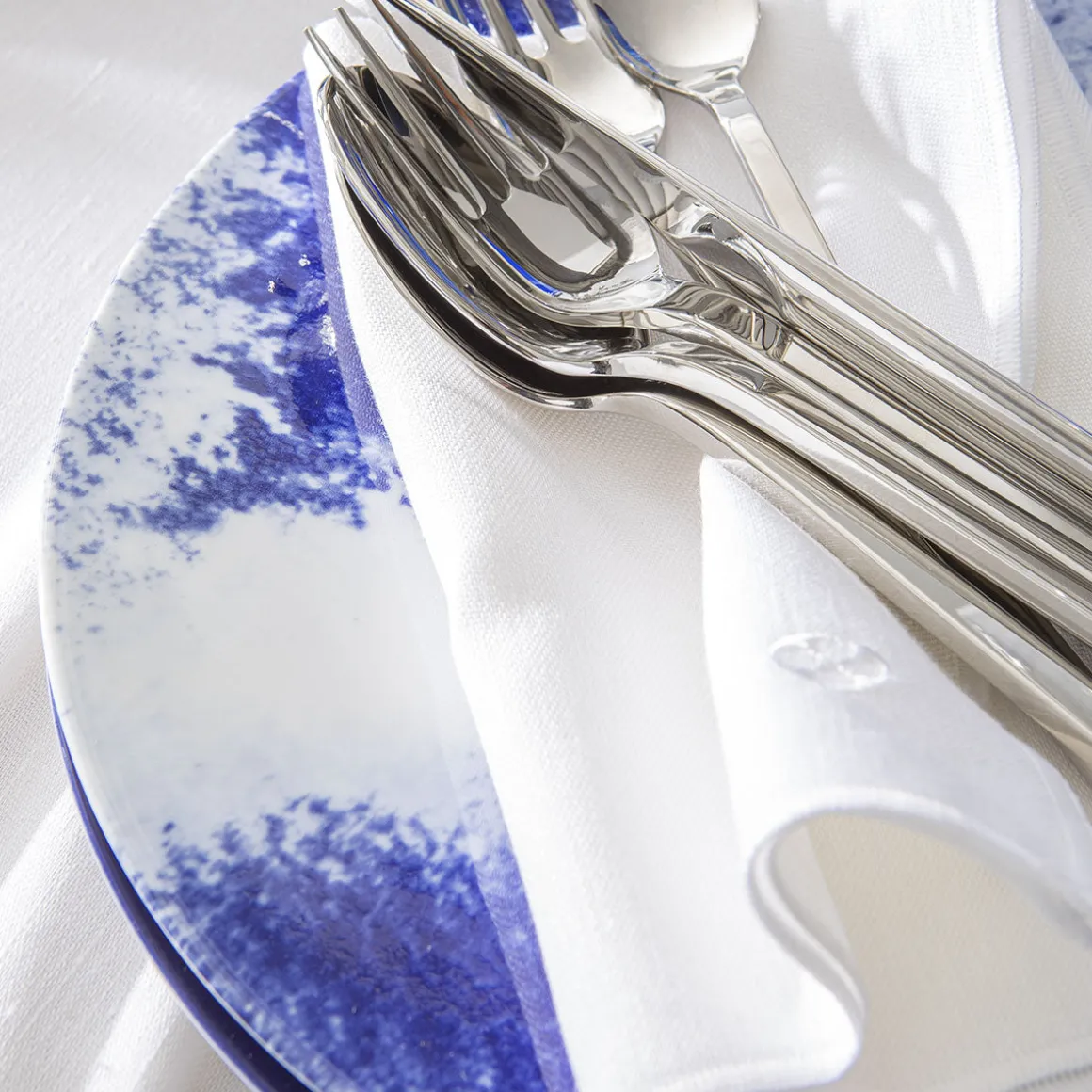 NUANCES COTON & LIN BLANC Lot de 4 serviettes 50 x 40 cm