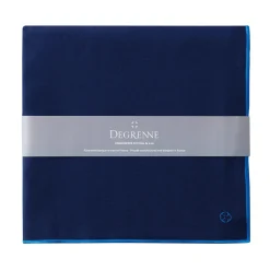 NUANCES COTON & LIN BLEU NUIT Nappe carrée 180 x 180 cm