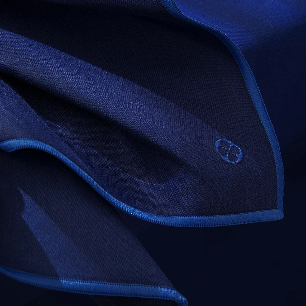 NUANCES COTON & LIN BLEU NUIT Lot de 4 serviettes 50 x 40 cm