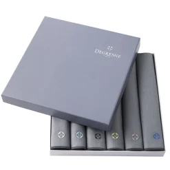 NUANCES COTON & LIN GRIS Coffret 6 serviettes 50 x 40 cm