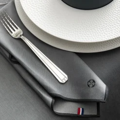 NUANCES COTON & LIN GRIS DEGRENNE Lot de 4 serviettes 50 x 40 cm