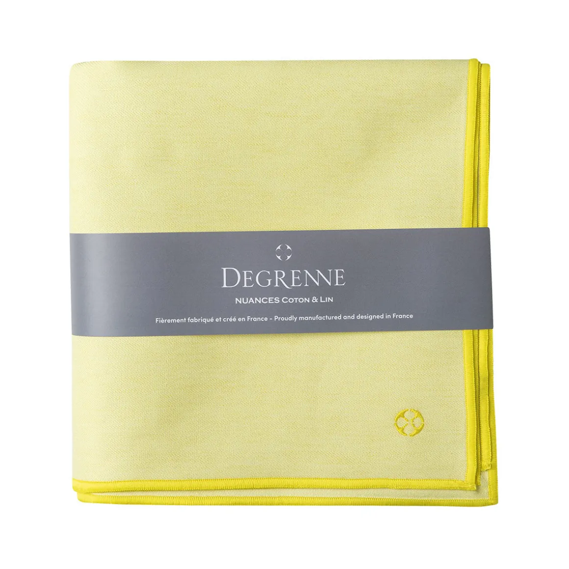 NUANCES COTON & LIN JAUNE PALE Nappe carrée 180 x 180 cm