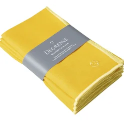NUANCES COTON & LIN JAUNE TOURNESOL Lot de 4 serviettes 50 x 40 cm