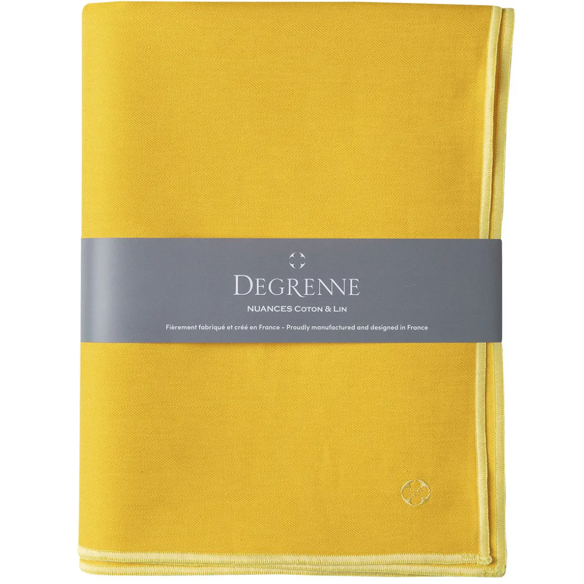 NUANCES COTON & LIN JAUNE TOURNESOL Nappe rectangulaire 180 x 250 cm