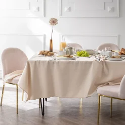 NUANCES COTON & LIN NUDE Nappe rectangulaire 180 x 250 cm