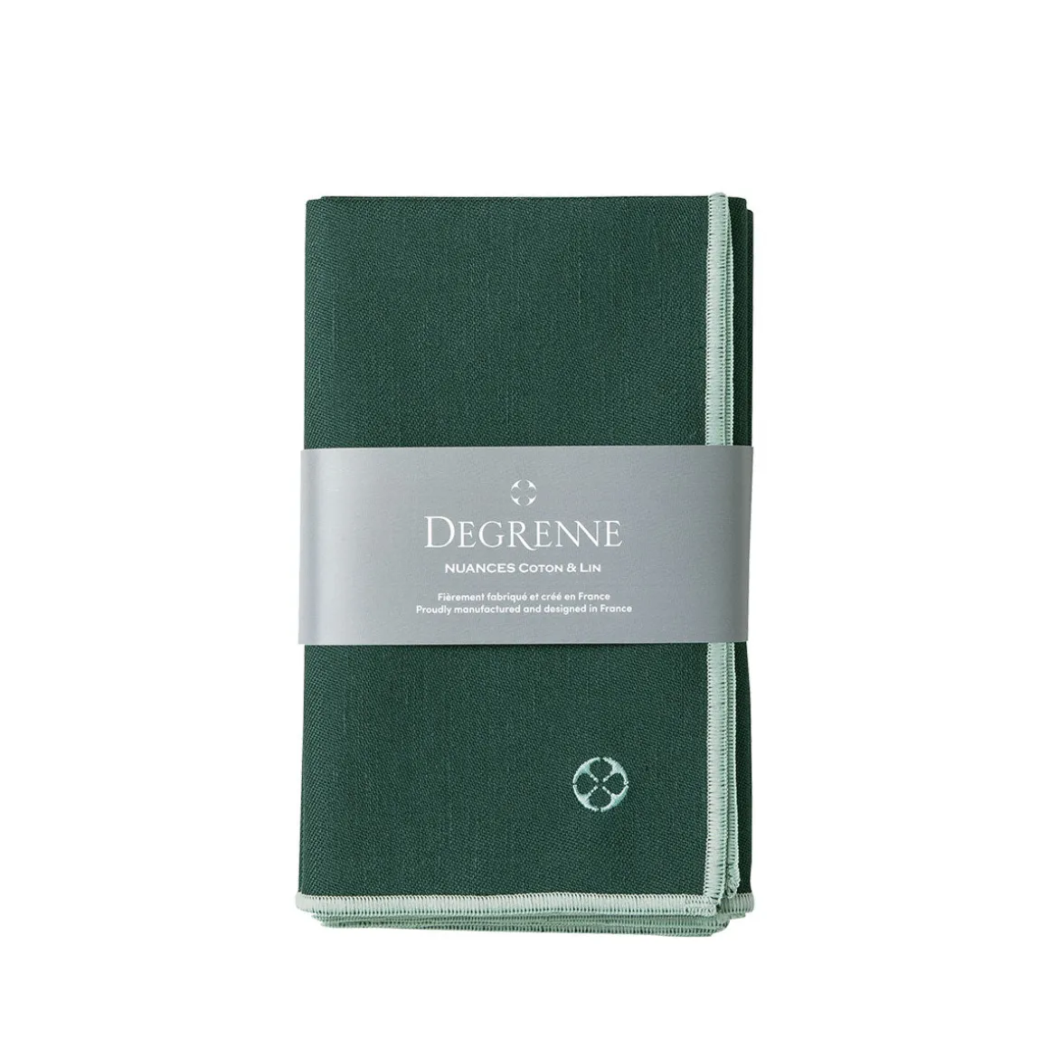 NUANCES COTON & LIN VERT EMERAUDE Lot de 4 serviettes 50 x 40 cm