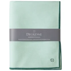 NUANCES COTON & LIN VERT MENTHE Nappe rectangulaire 180 x 250 cm