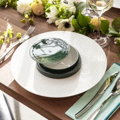 PERLES DE ROSEE BLANCHES Assiette gourmet grand bassin 30 cm