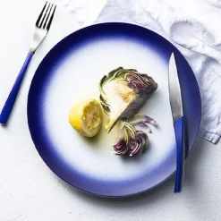 QUARTZ MIROIR BLEU CELESTE Coffret 24 couverts