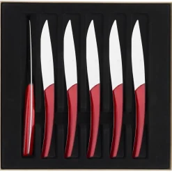 QUARTZ MIROIR ROUGE Coffret 6 couteaux à steak
