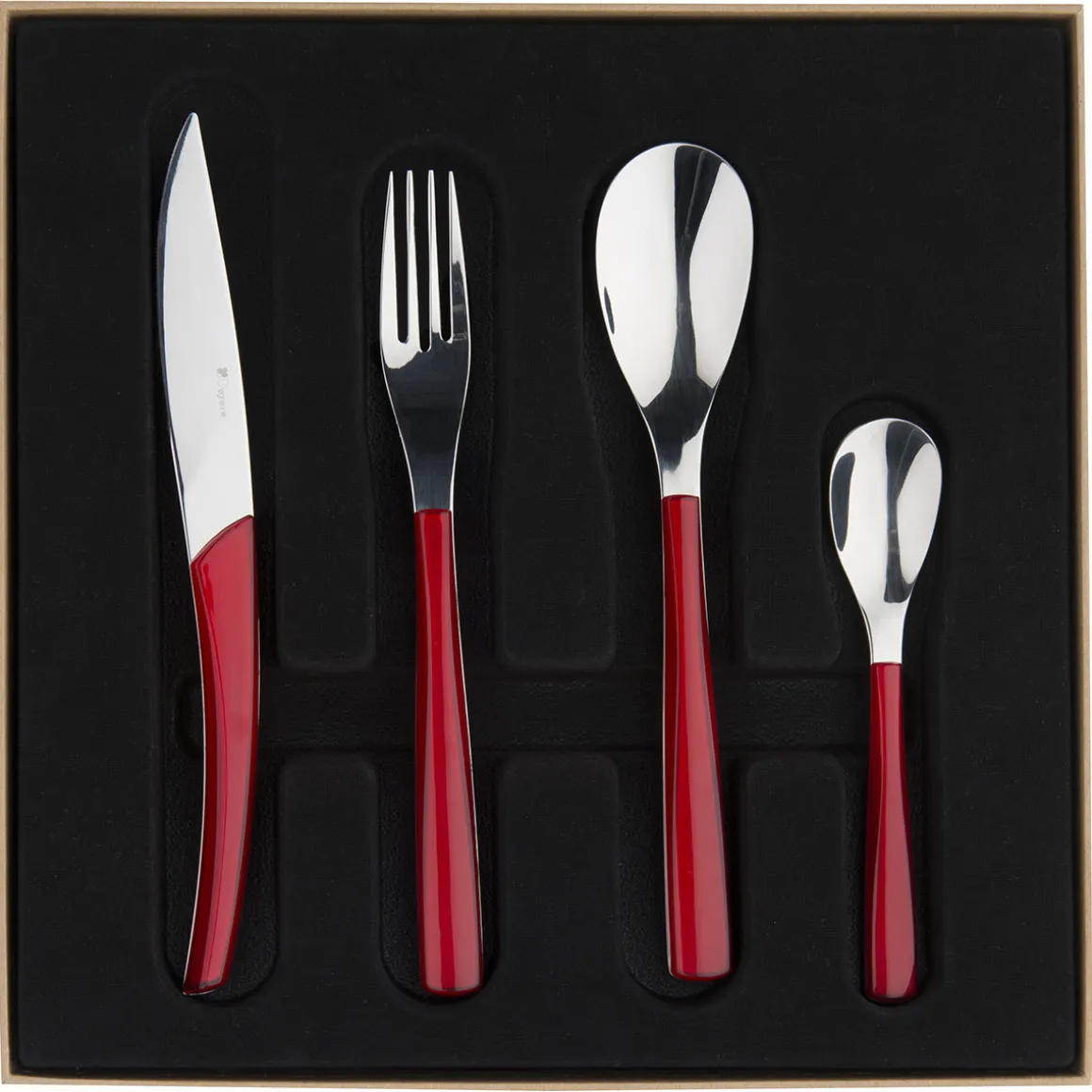 QUARTZ MIROIR ROUGE Coffret 24 couverts