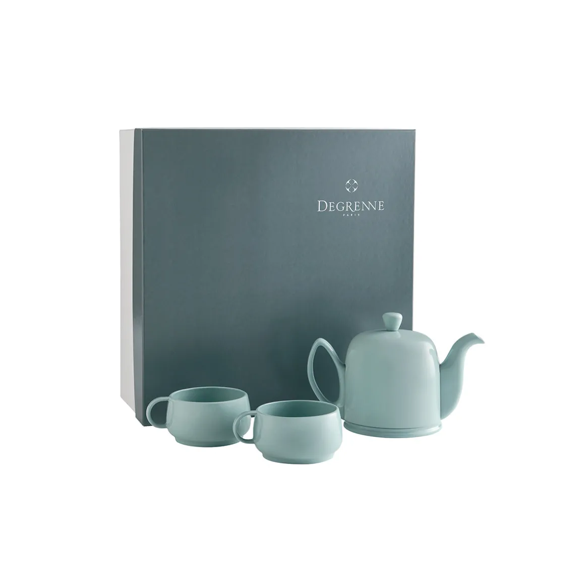 SALAM MONOCHROME Coffret théière 4 tasses et 2 tasses 25 cl