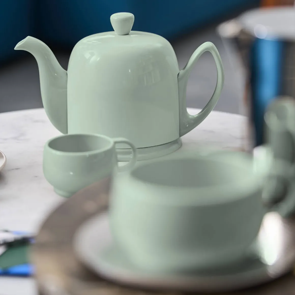 SALAM MONOCHROME Coffret théière 4 tasses et 2 tasses 25 cl