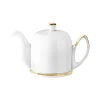 SALAM OR Theiere salam 4 tasses corps blanc et or cloche blanche